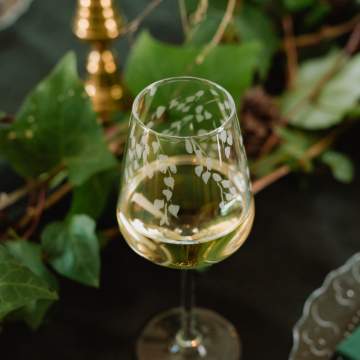 Exotic Floral Crystal White Wine Glass - Individual