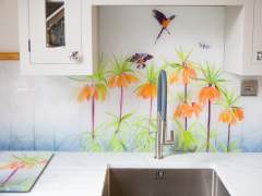 Emma-Britton-Decorative-Glass-Designer-Bespoke-Sunset-Floral-Splashback