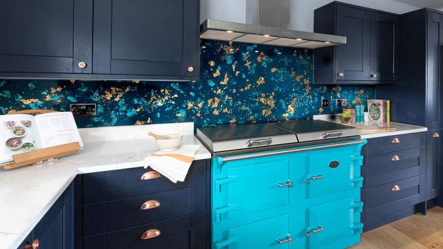 Metallic Splashbacks by Emma Britton - Heritage Luxe Collection - Antique Peacock